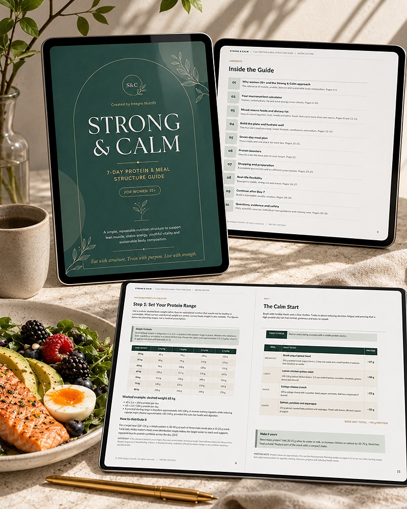 Strong & Calm: 7-Day Protein & Meal Structure Guide for Women 35+