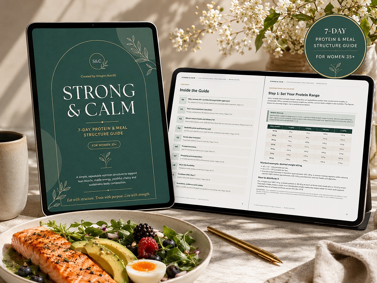 Strong & Calm: 7-Day Protein & Meal Structure Guide for Women 35+